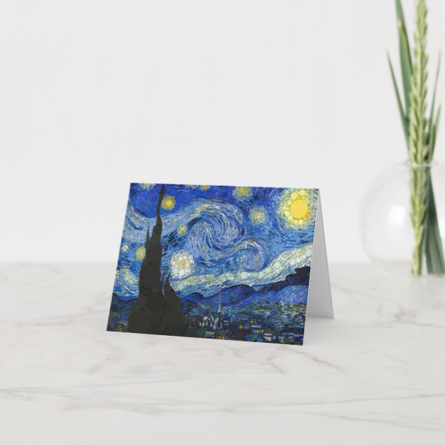 Carte De Remerciements La nuit étoilée d'après Vincent van Gogh (Devant)