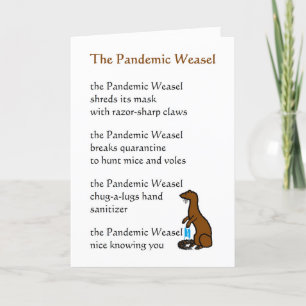 Carte De Remerciements La Pandémie Weasel Une Pensée Drôle De Vous Poème