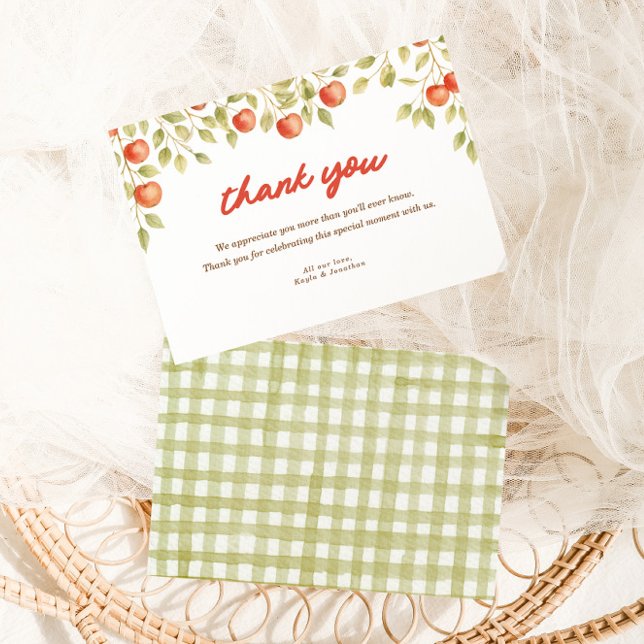 Carte De Remerciements La pomme de nos yeux Baby shower d'automne d'autom (Créateur téléchargé)