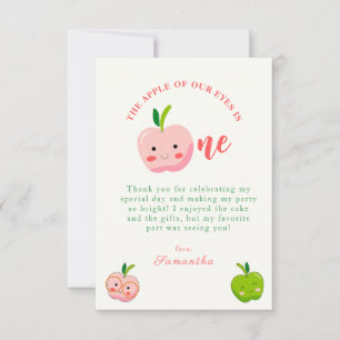 Carte De Remerciements La pomme de nos yeux premier anniversaire