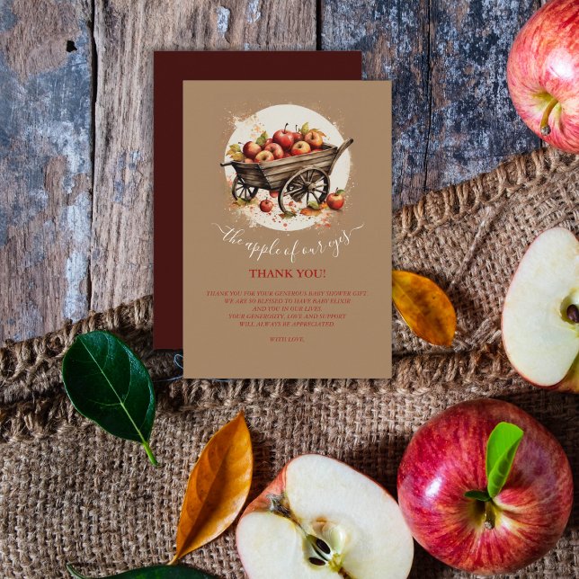 Carte De Remerciements La Pomme De Notre Baby shower Oeil (Créateur téléchargé)