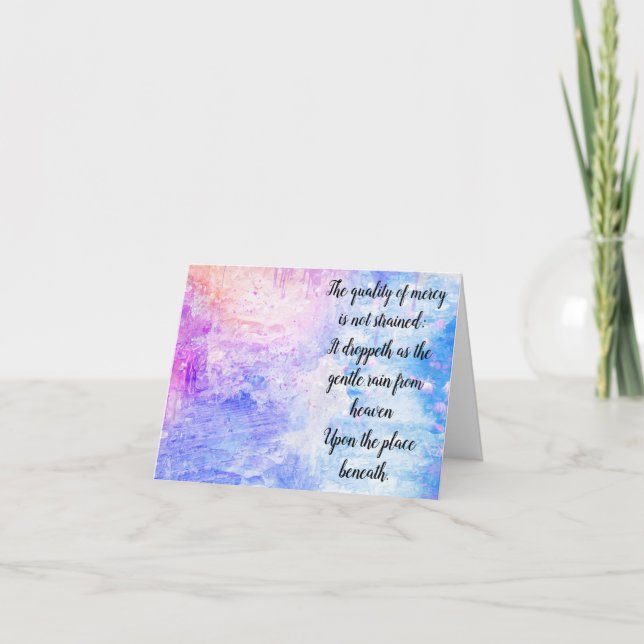 Carte De Remerciements La qualité de la miséricorde (Devant)