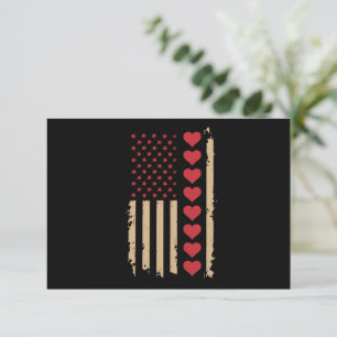 Carte De Remerciements La Saint-Valentin Cœurs Drapeau américain 
