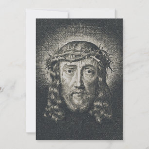 Carte De Remerciements La Sainte Face couronnée d'épines