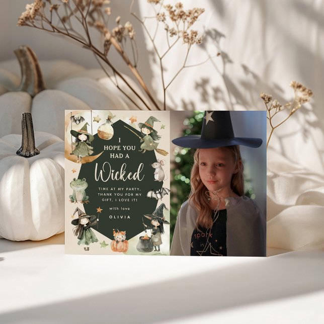 Carte De Remerciements La Sorcière pour la Fête d'anniversaire d'Hallowee (Créateur téléchargé)