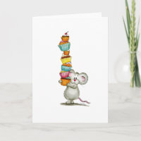La souris mignonne porte des petits gâteaux - par
