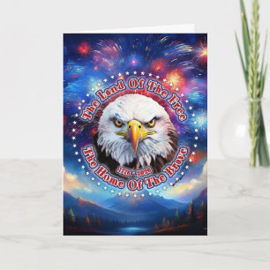 Carte De Remerciements La Terre De La Liberté Maison Brown Eagle Feux D'a