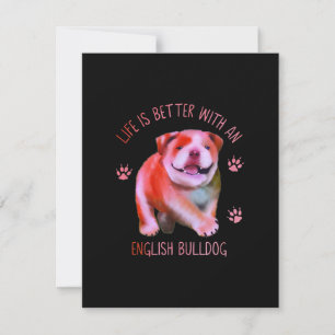 Carte De Remerciements La Vie Est Meilleure Avec Le Chien-Putain Anglais