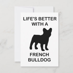 Carte De Remerciements la vie est meilleure avec un bouledogue français