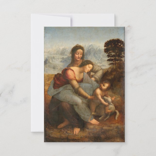 Carte De Remerciements La Vierge et l'Enfant Sainte Anne Léonard de Vinci (Devant)