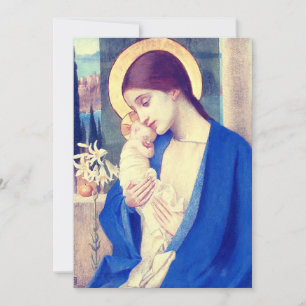 Carte De Remerciements La Vierge Marie et l'Enfant Jésus grâce de la Rena