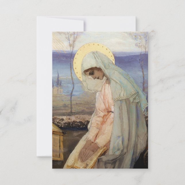 Carte De Remerciements "La Vierge Marie" par Mikhaïl Nesterov (Devant)