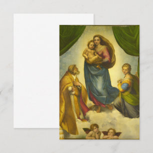 Carte De Remerciements La Vierge Sixtine de Raphael