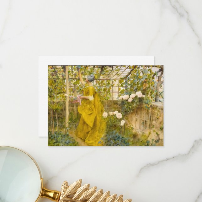 Carte De Remerciements La vigne de Carl Larsson (Devant/Arrière en situation)
