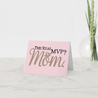 Carte De Remerciements La vraie MVP – Maman | Minimaliste Rose Pâle 