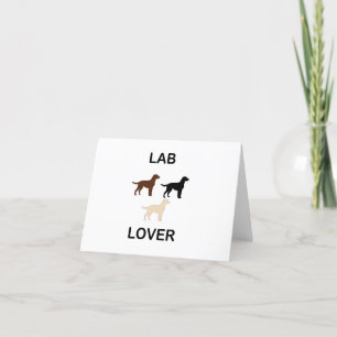 Carte De Remerciements Lab Lover toutes les couleurs silhouettes