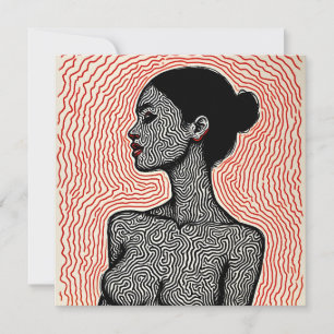 Carte De Remerciements Labyrinthe de son éveil – Un portrait minimaliste