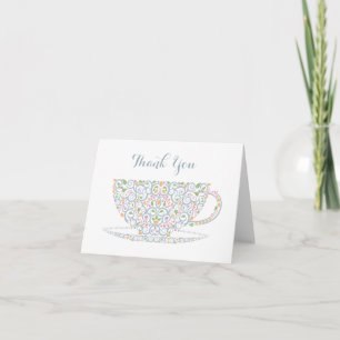 Carte De Remerciements Lacy Teacup Tea Thank You Note Card