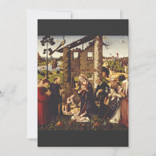 Carte De Remerciements L'Adoration de l'Enfant avec des saints et des don