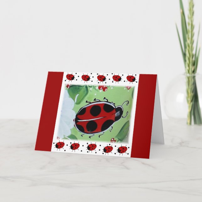 Carte De Remerciements Lady-Bug (Devant)