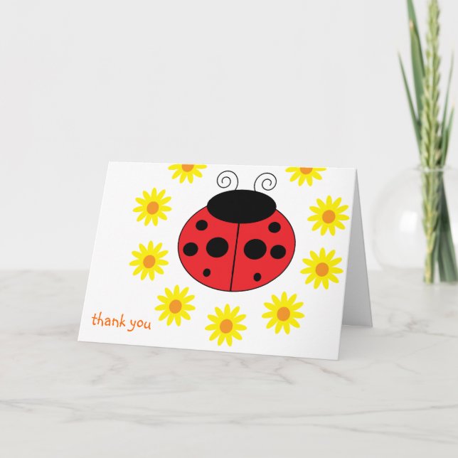 Carte de remerciements Ladybug (Devant)