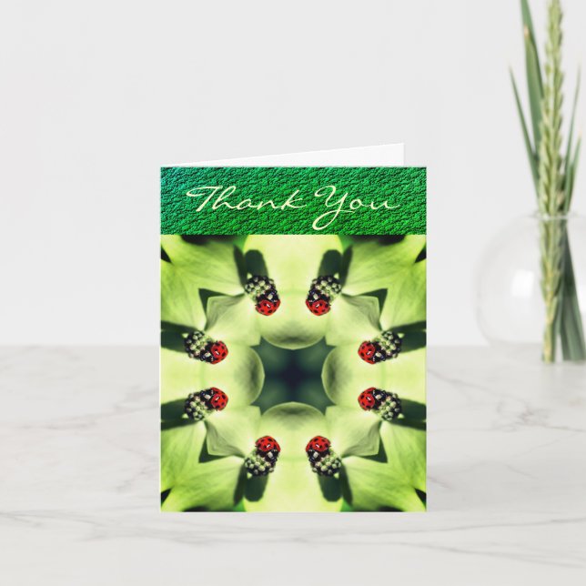 Carte de remerciements Ladybugs d'art Abstrait (Devant)