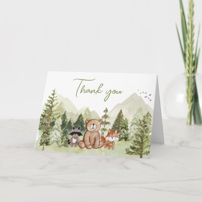 Carte De Remerciements Laisser l'aventure commencer le Baby shower (Devant)