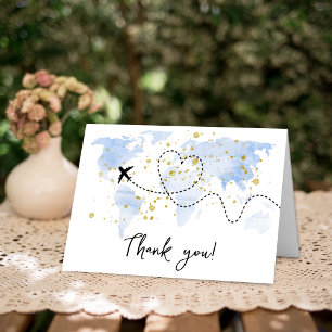 Carte De Remerciements "Laissons Commencer L'Aventure !" Baby shower Cart