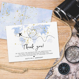 Carte De Remerciements "Laissons Commencer L'Aventure !" Baby shower Cart