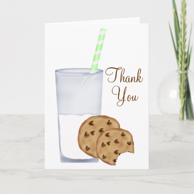 Carte De Remerciements lait et biscuits (Devant)