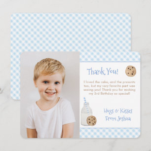 Carte De Remerciements Lait Peint À La Main Et Cookies Photo Anniversaire