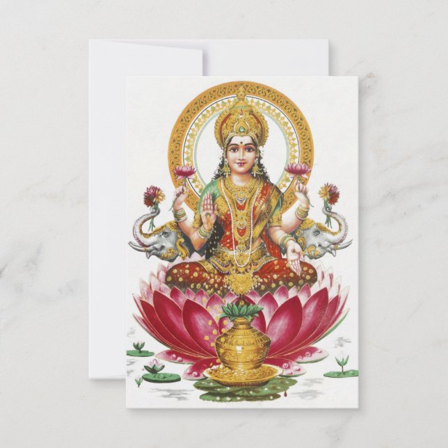 Carte De Remerciements Lakshmi Déesse Hindoue (Devant)