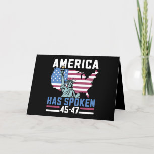 Carte De Remerciements L'Amérique a parlé 45 47 Trump Président Vintage