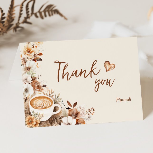 Carte De Remerciements L'amour brasse la Fête des mariées de café (Créateur téléchargé)