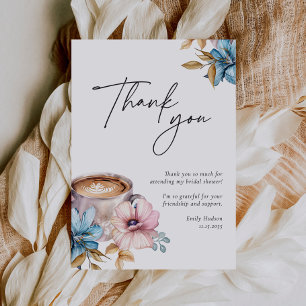 Carte De Remerciements L'amour brasse la Fête des mariées de café