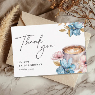 Carte De Remerciements L'amour brasse la Fête des mariées de café