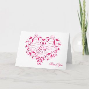 Carte De Remerciements L'amour dans n'importe quelle langue dans une cart