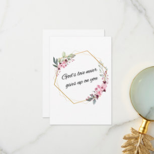 Carte De Remerciements L'amour de Dieu ne donne jamais