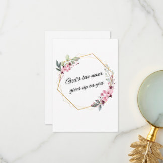 Carte De Remerciements L'amour de Dieu ne donne jamais