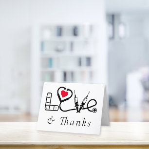 Carte De Remerciements L'amour du travailleur en soins Médicales et