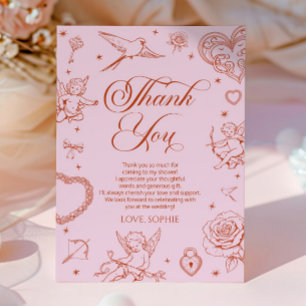 Carte De Remerciements L'amour est dans l'air Saint-Valentin Bridal Showe