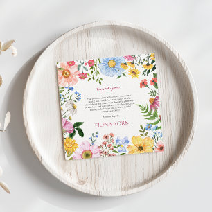 Carte De Remerciements L'amour est en fleurs   Baby Shower de mariage aux