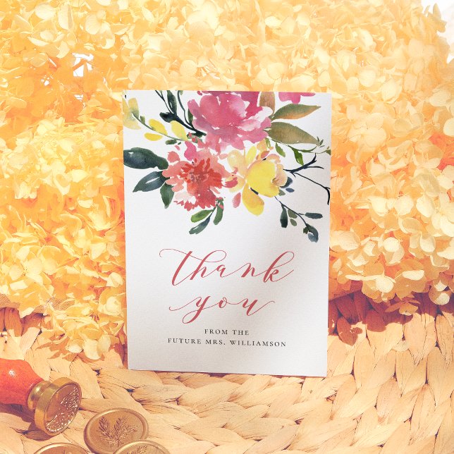 Carte De Remerciements L'amour est en fleurs Fête de mariage de printemps (Créateur téléchargé)