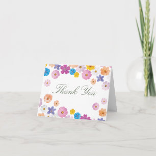 Carte De Remerciements L'amour est en fleurs Jardin de fleurs sauvages Sh
