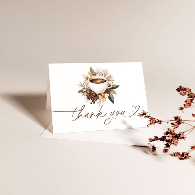 Carte De Remerciements L'Amour Est En Train De Faire Du Café Baby Shower  (Créateur téléchargé)