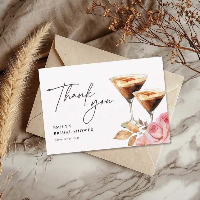 Carte De Remerciements L'amour est en train de préparer un élégant shower (Créateur téléchargé)