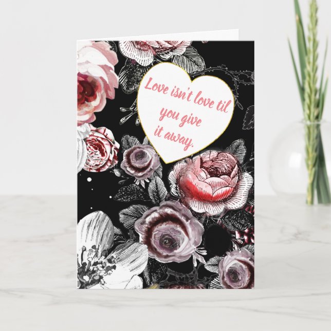 Carte De Remerciements L'amour n'est pas l'amour jusqu'à ce que vous lui  (Devant)