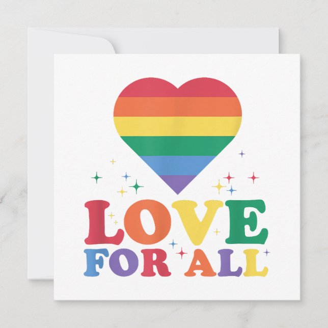 Carte De Remerciements L'amour pour tous LGBTQ Rainbow Pride gay lesbienn (Devant)