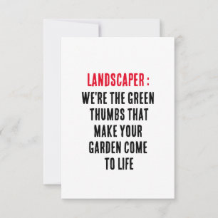 Carte De Remerciements Landscaper Nous sommes les pouces verts qui font v