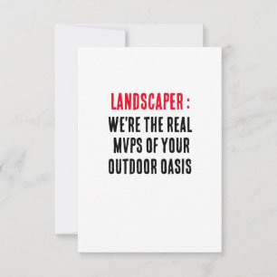 Carte De Remerciements Landscaper Nous sommes les vrais MVP de vos oas ex